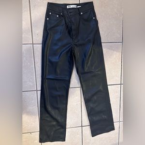 Zara black vegan leather pants